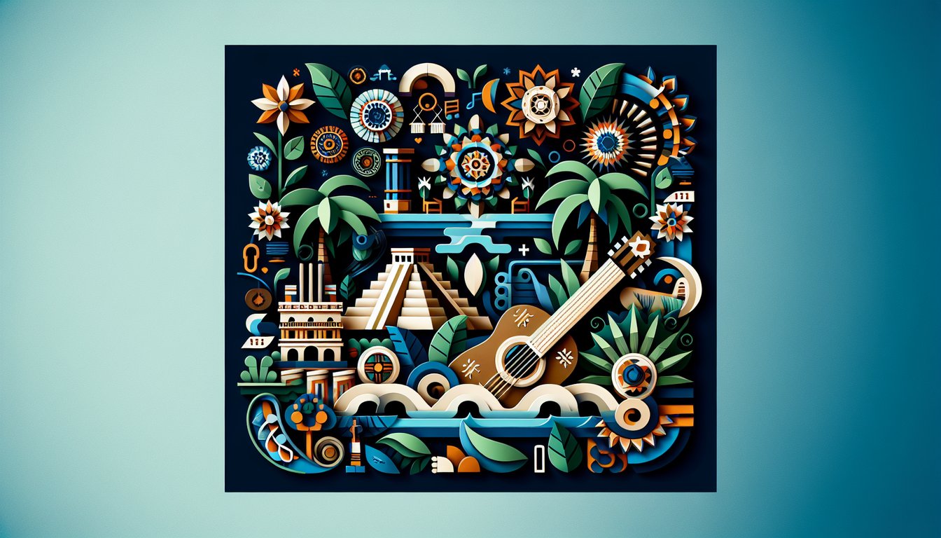 3D voxel art illustrating the study of Contemporary Central America course