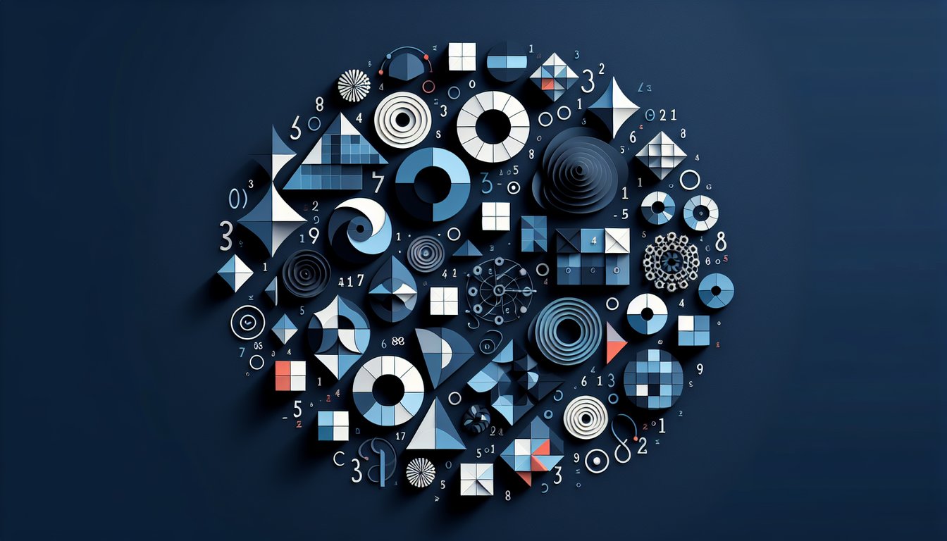 Colorful paper art promoting a rational versus irrational numbers quiz for high schoolers.
