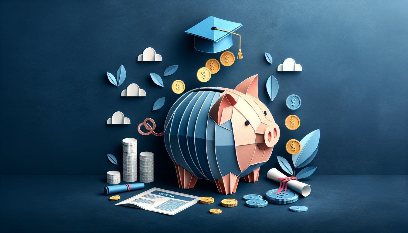 Paper art illustrating a trivia quiz on savings fact or fiction for high school students.