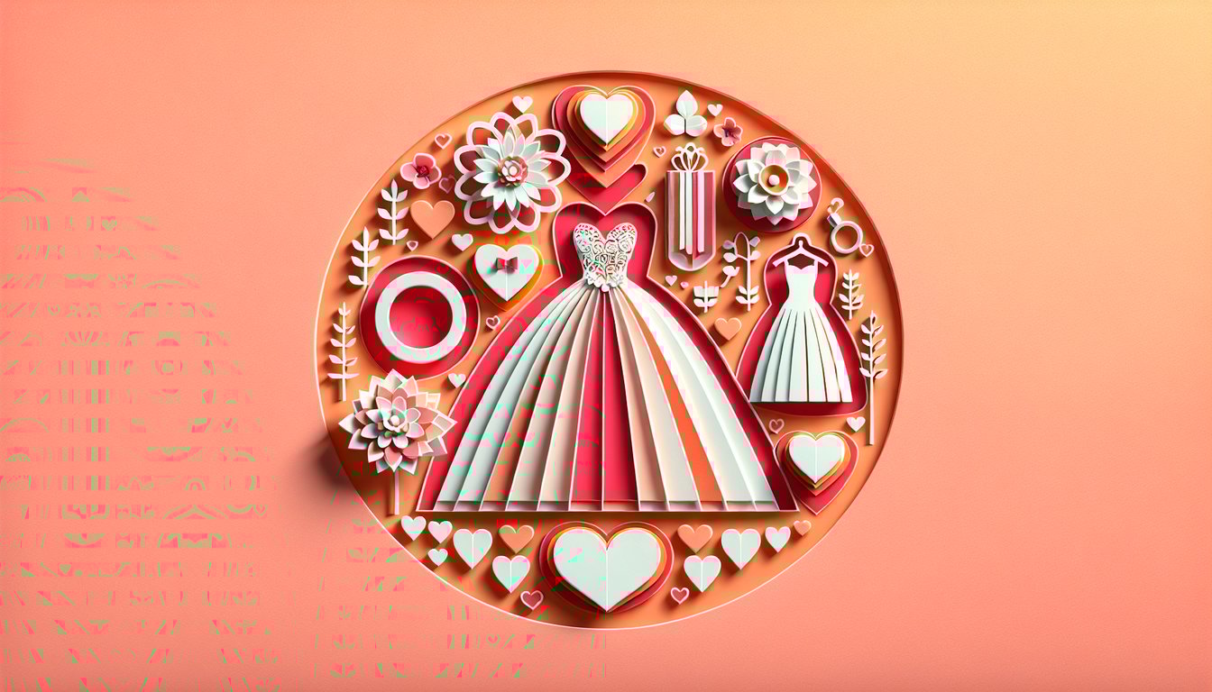 Paper art bride and groom figures on coral background promoting free quiz testing how well you know the groom.
