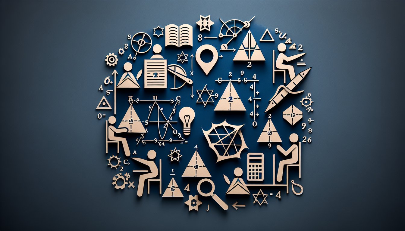 Paper art promoting Segment Proofs Challenge quiz for high school geometry students.