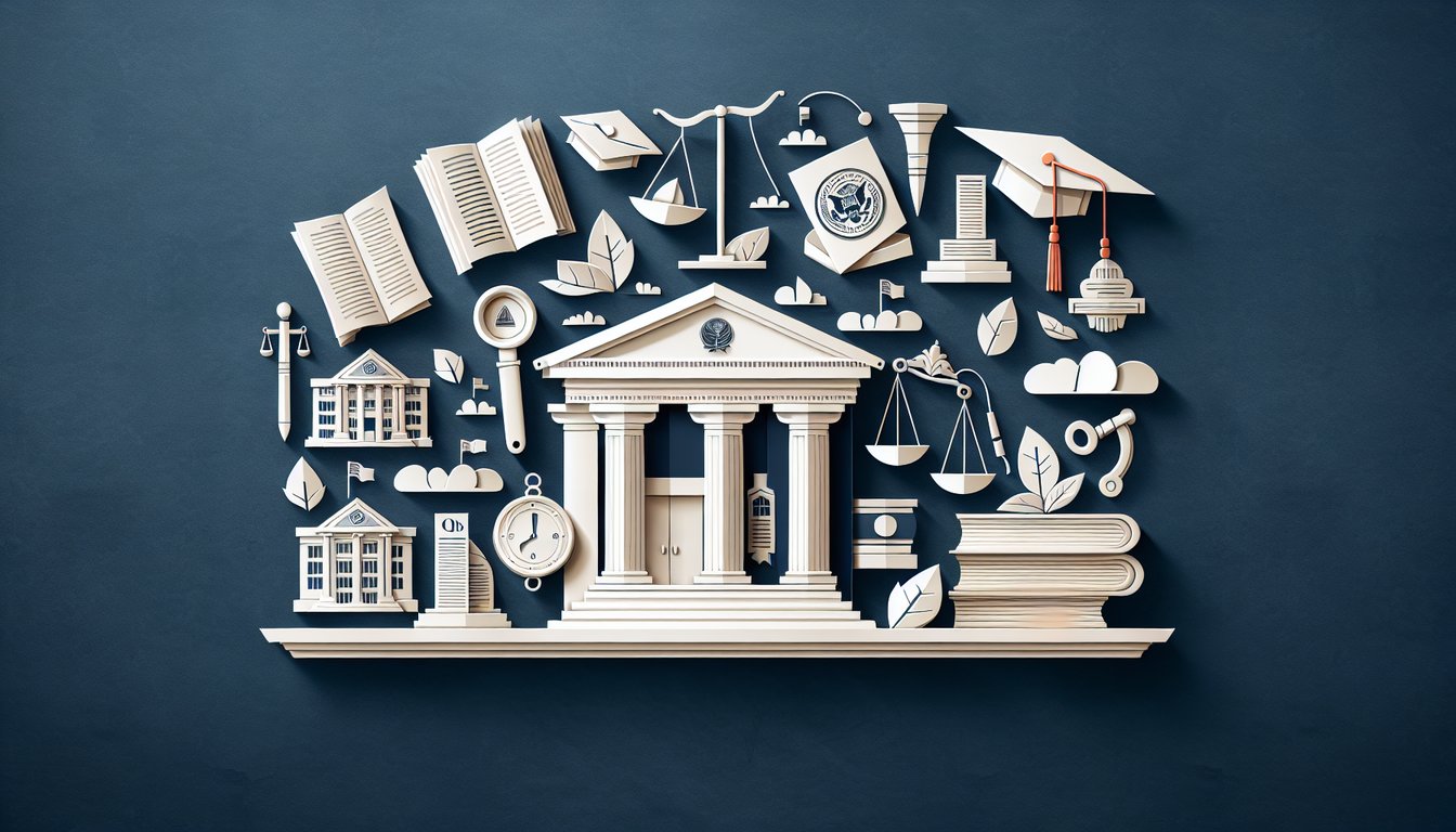 Colorful paper art promoting a Constitution and Politics Challenge quiz for high school students.