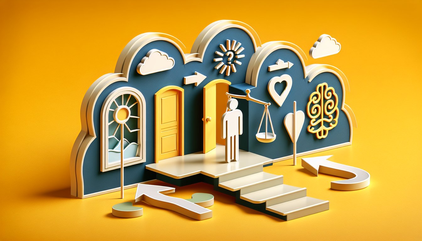 Paper art illustration for brutally honest quiz on candidness in everyday moments on golden yellow background