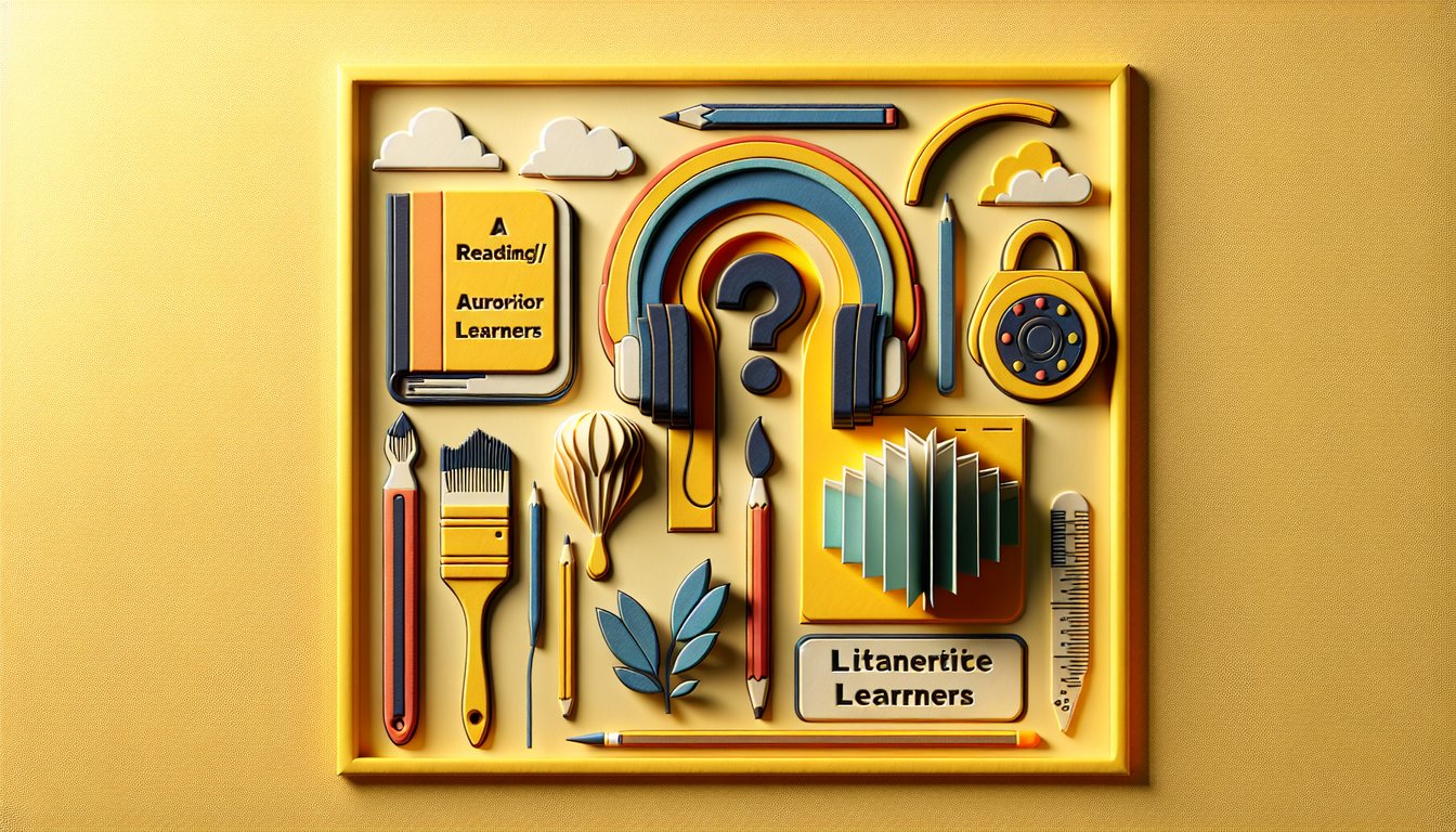 Paper art illustrating quiz to discover learner type with fun questions and study tips on golden yellow background