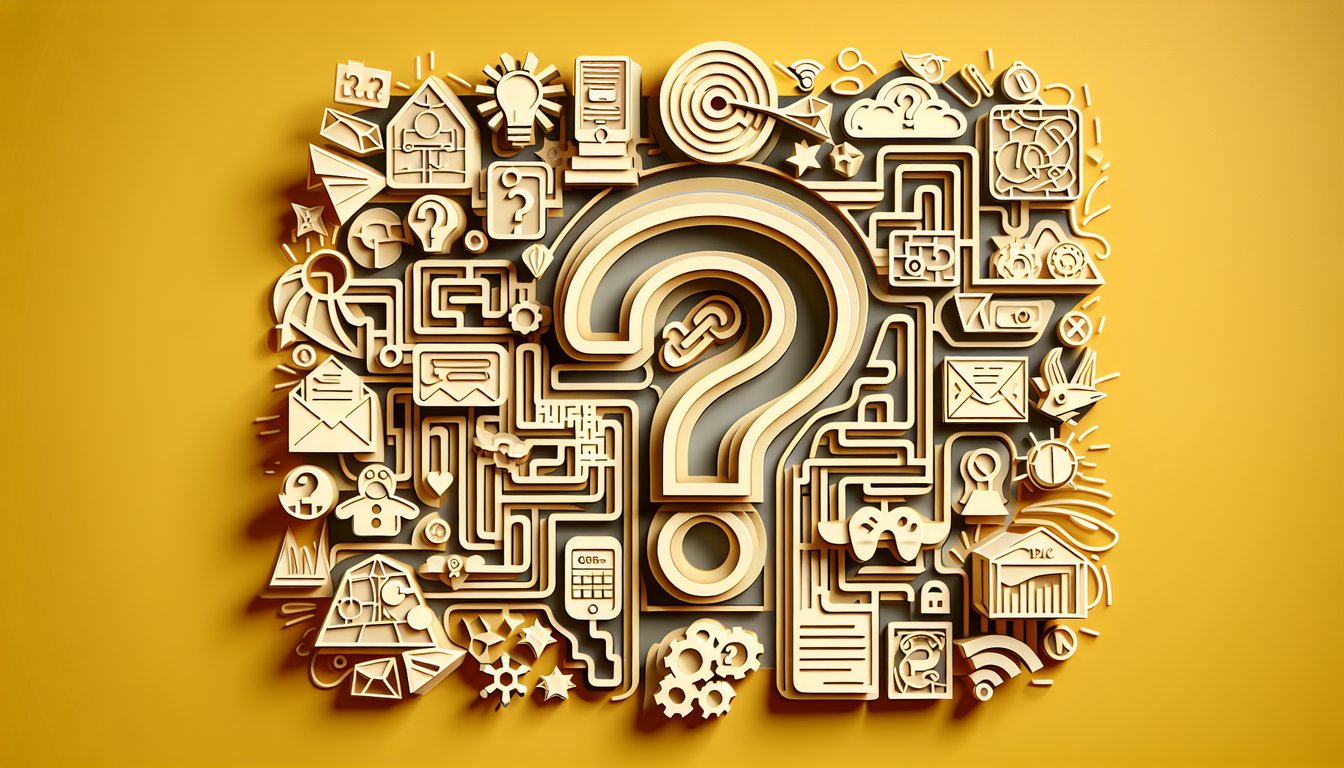 Paper art illustration for ultimate picky quiz on golden yellow background.