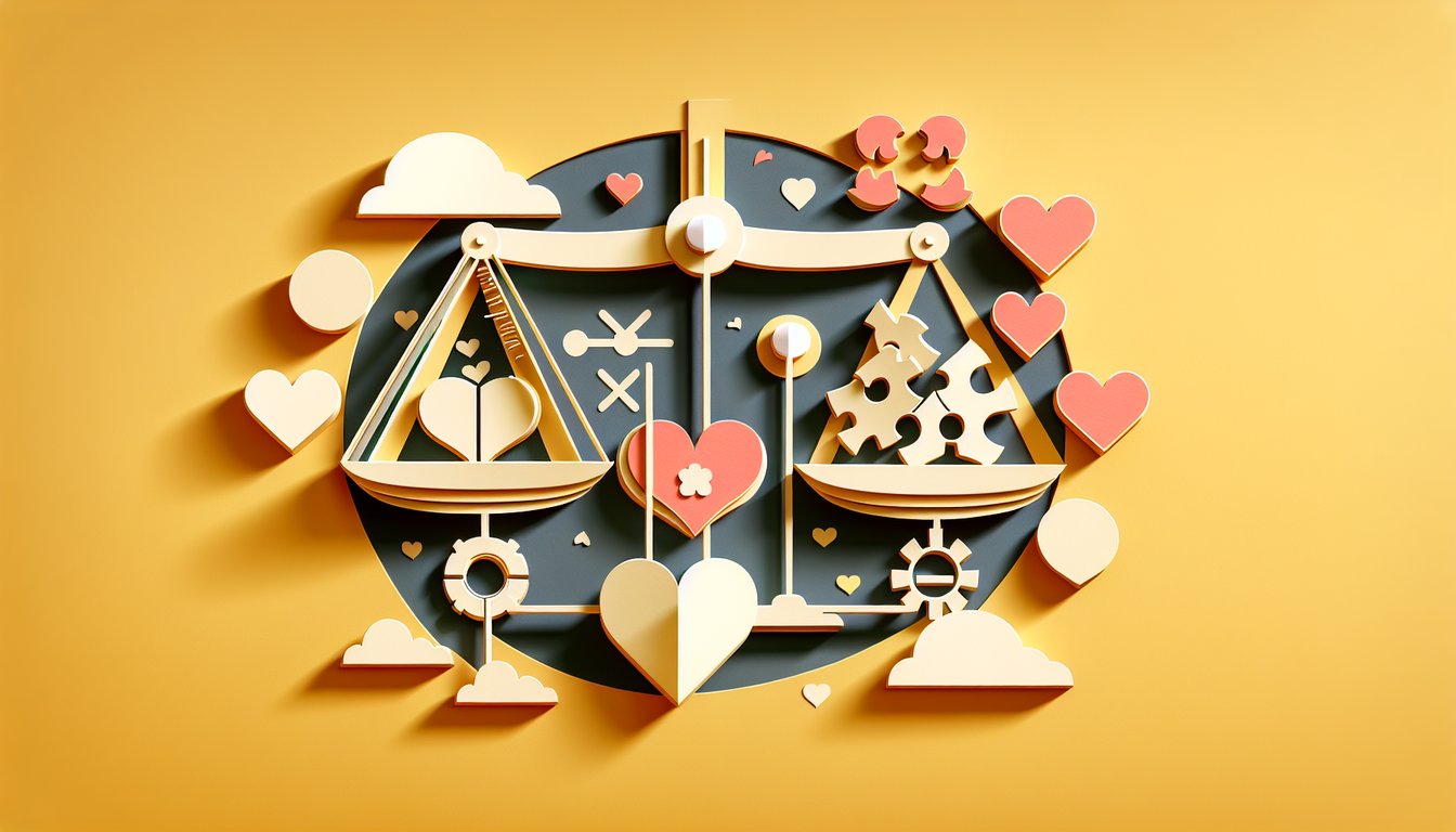 paper art hearts calculator coins on golden yellow background symbolizing love calculator quiz compatibility challenge
