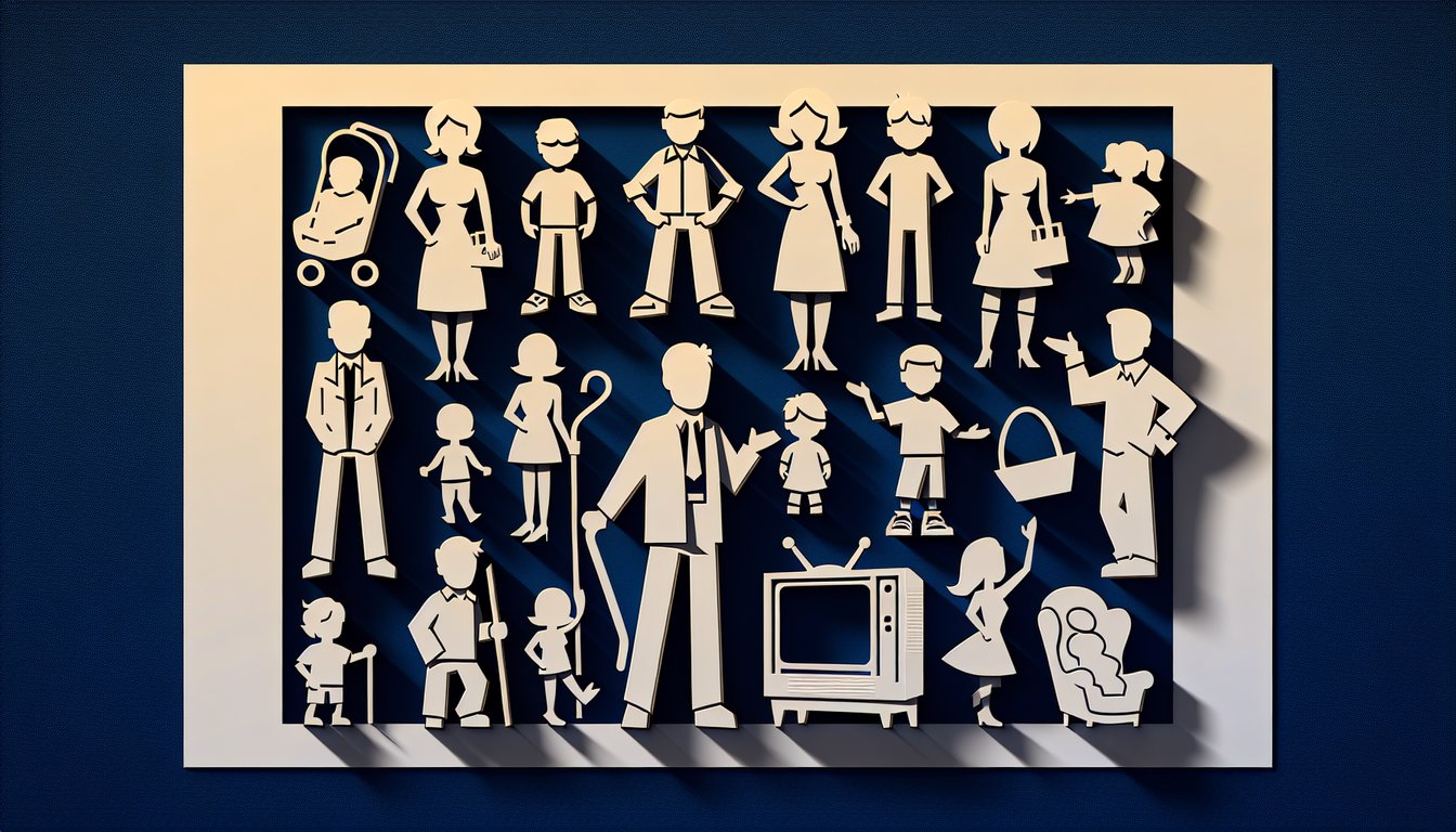 Paper art illustration for Cleveland Show character quiz on dark blue background