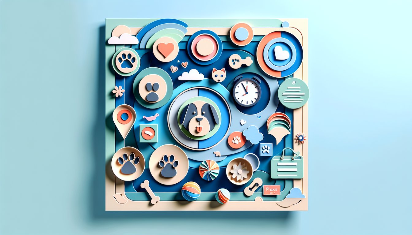 Paper art illustration for Paw Patrol character personality quiz on sky blue background