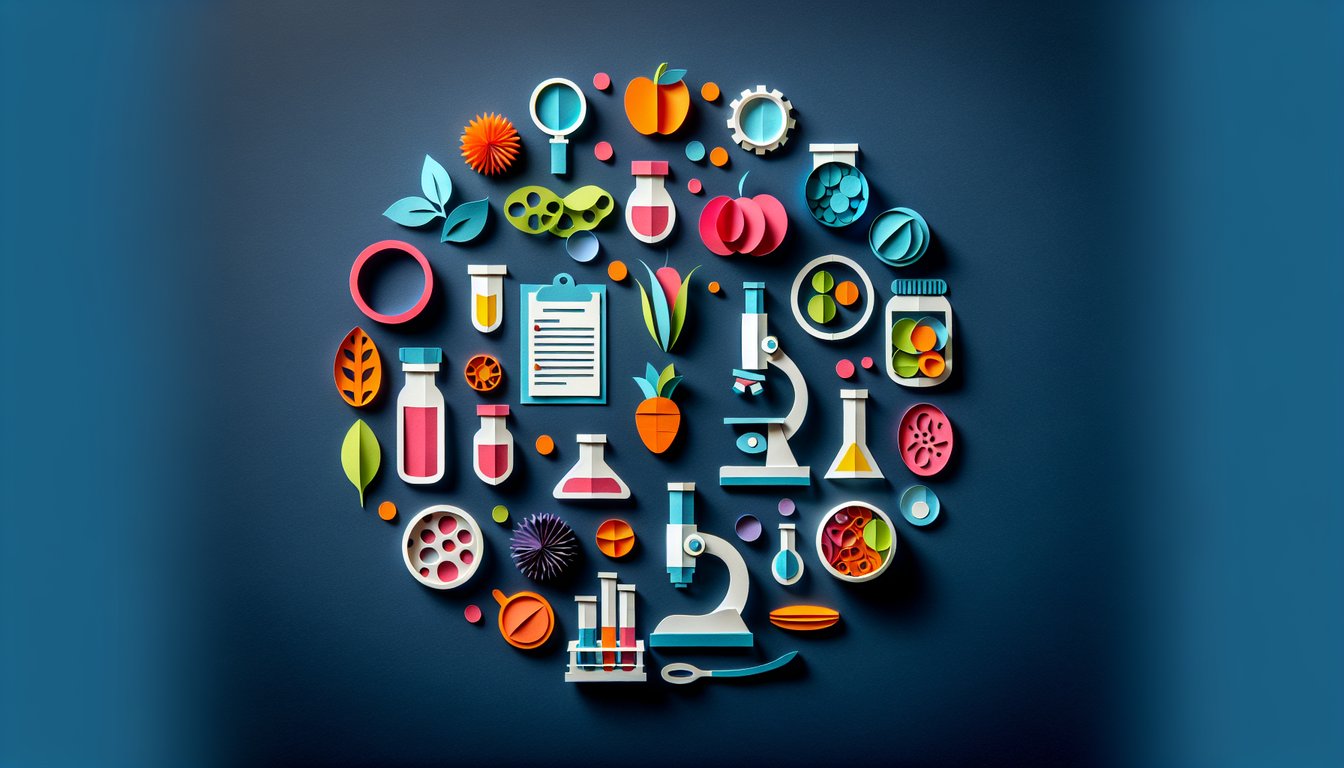 3D voxel art representing the educational course Food Analysis