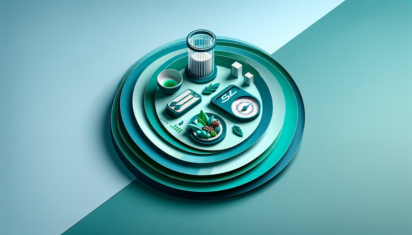 Paper art illustration for metabolic type quiz with diet tips on a teal background