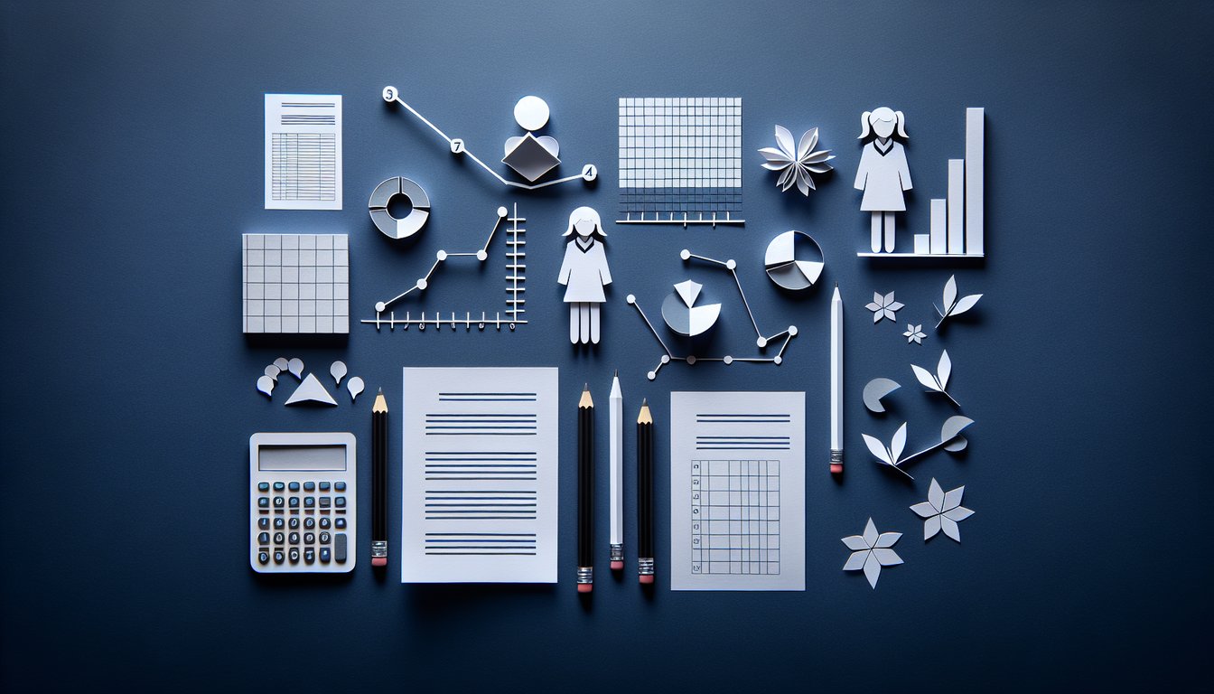 Colorful paper art promoting a Graphing Mastery Quiz for high school students
