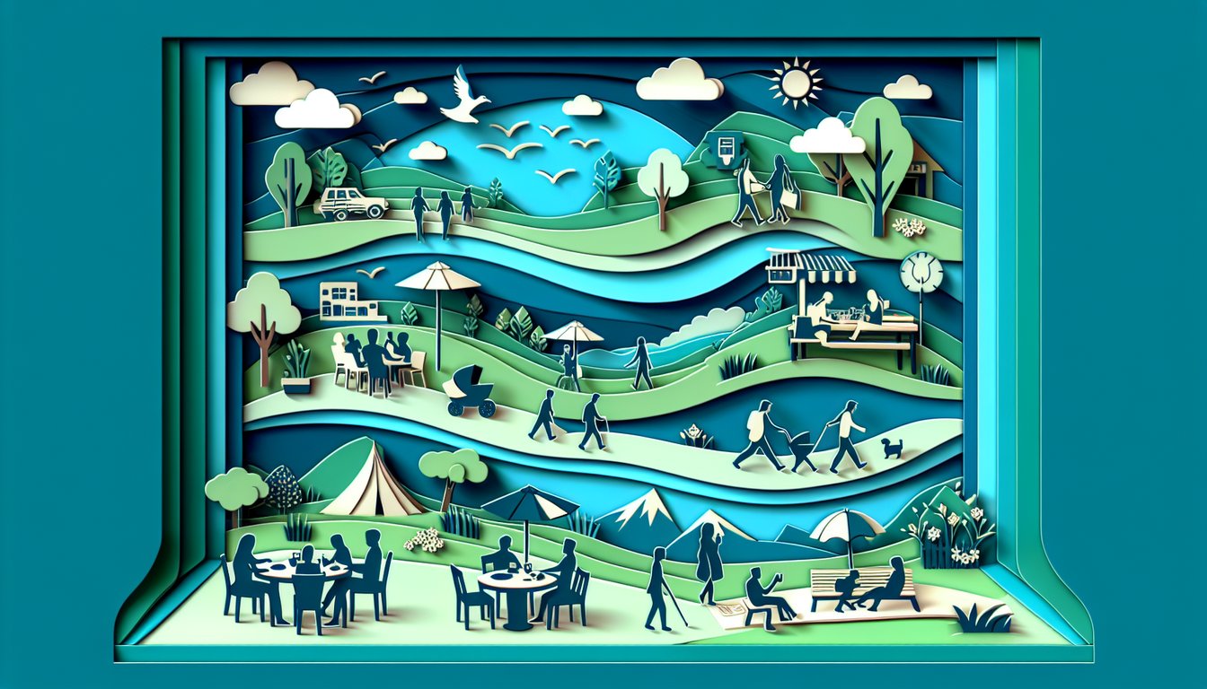 Paper art illustration for Am I Lonely quiz on a teal background
