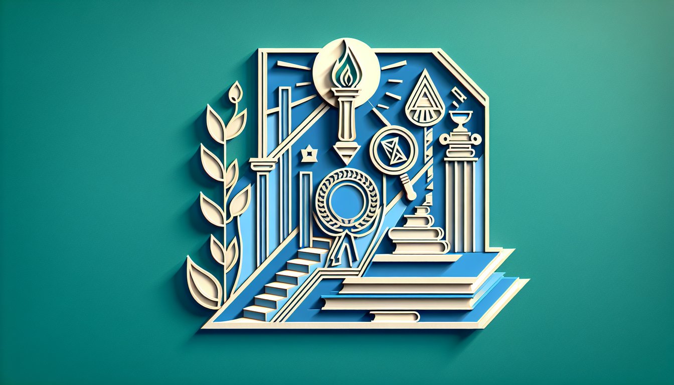 stacked paper cutout quiz cards with alpha eta chapter heading and question marks on teal background