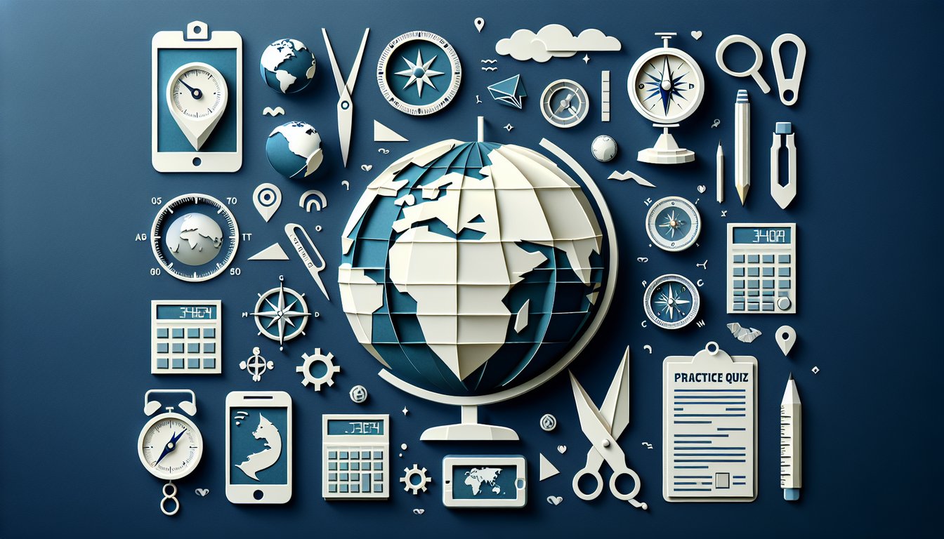 Paper art promoting Geo-Modeling Magic, a trivia quiz for high school geography students.