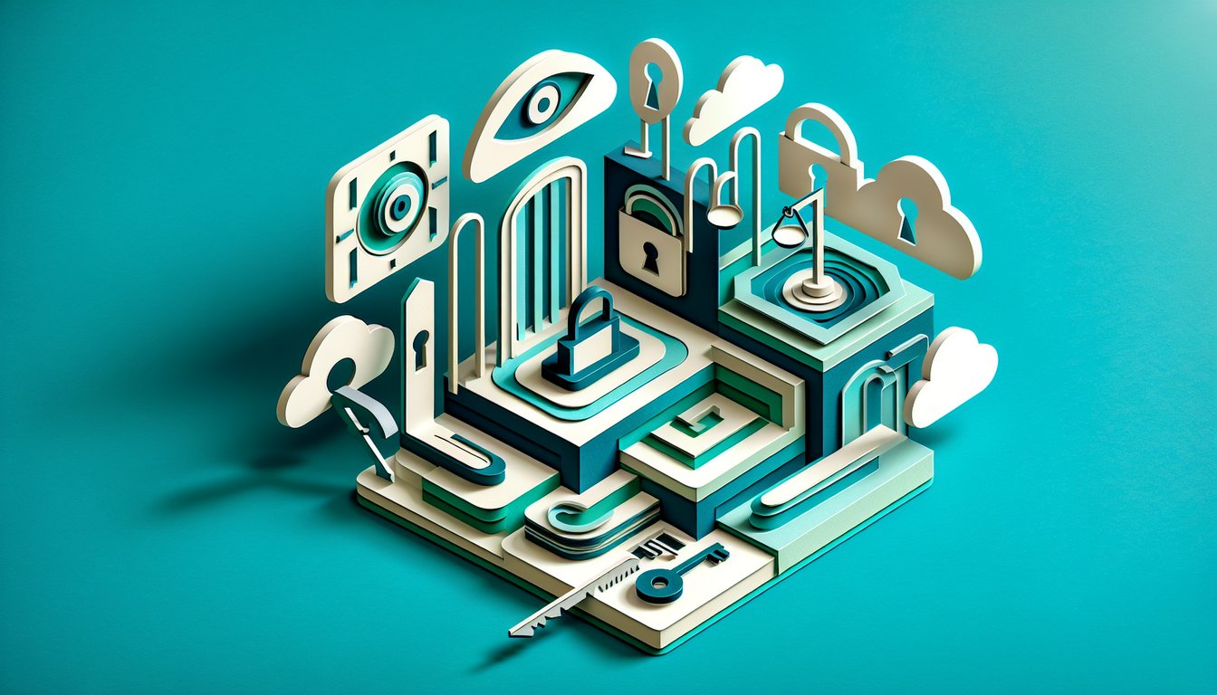 Paper art illustration for RBAC quiz on teal background testing rule based access control with instant feedback