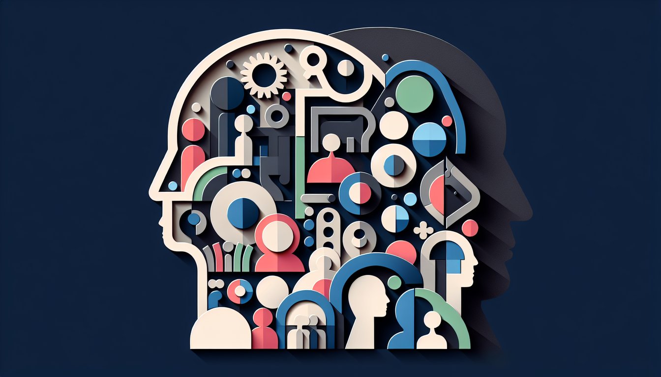 Paper art illustration for Bolt personality test quiz on dark blue background