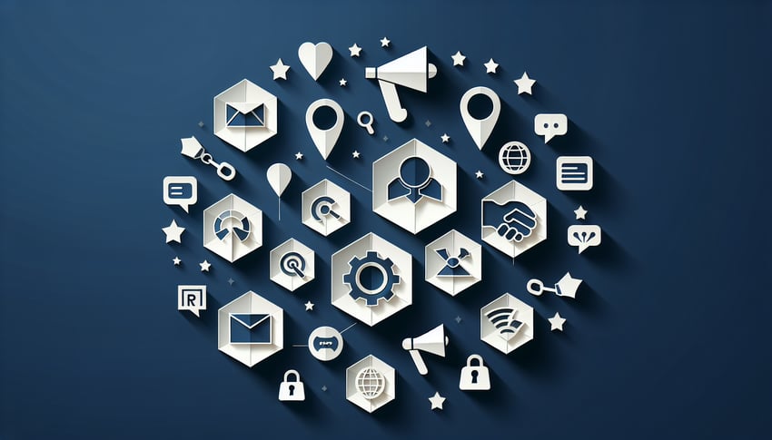 3D voxel art showcasing Intro to Public Relations course material