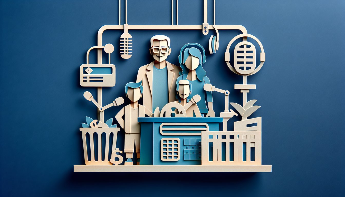 Paper art illustration for Howard Stern quiz invitation on dark blue background