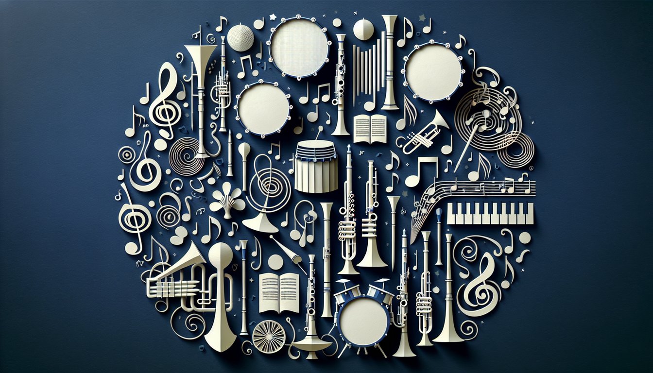 3D voxel art depicting the course Hindsley Symphonic Band in vibrant colors