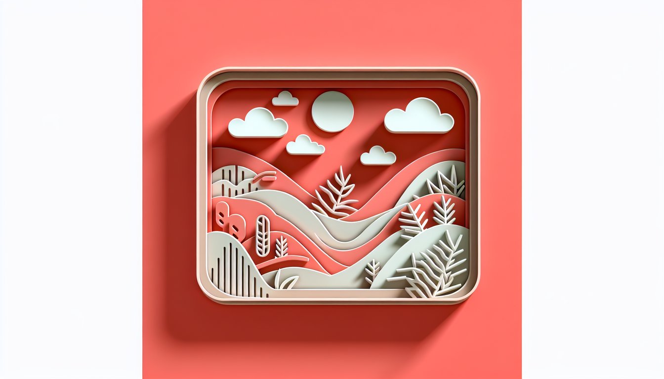 Paper art illustration of layered paper cutouts and text for Shawn and Aaron Haygood trivia quiz on coral background.