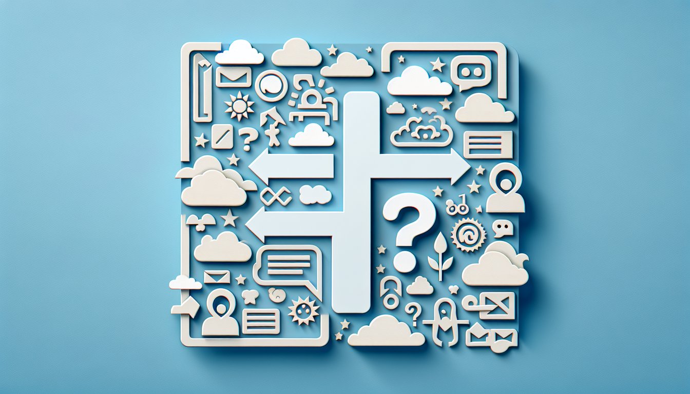 Paper art quiz scene with colorful would you rather cards floating on sky blue background, inviting choices and fun