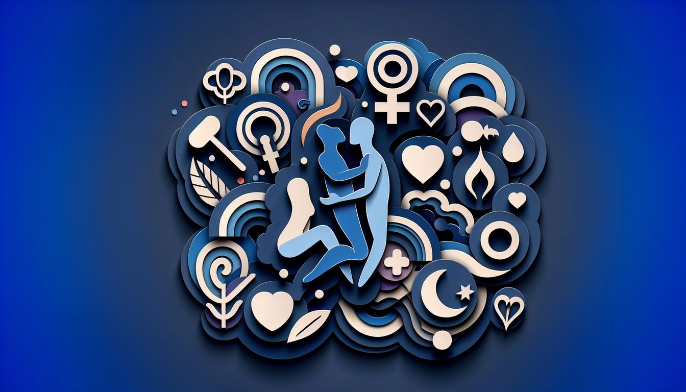 Paper art illustration for a friendly, judgment-free gay test quiz on a dark blue background