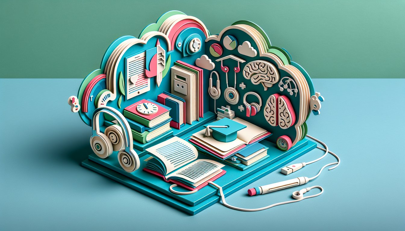 Paper art illustration for a quiz to discover study methods and unlock learning preferences on teal background
