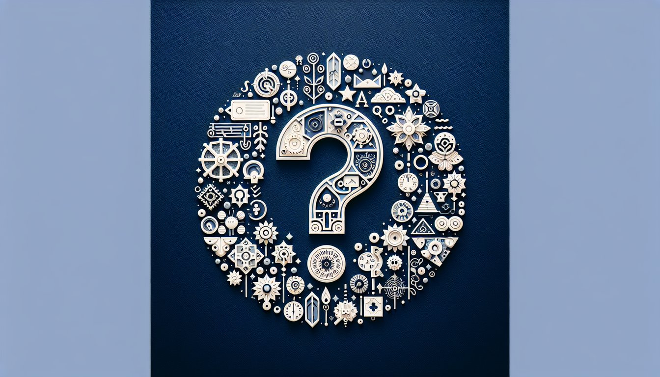 Colorful paper art depicting elements related to a single-question trivia quiz.