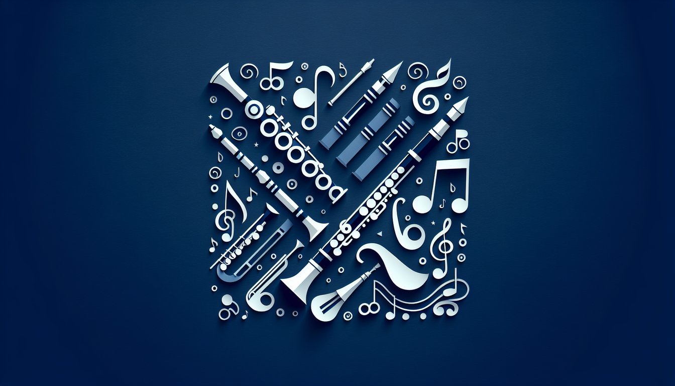 3D voxel art illustration showcasing the Supp WW Inst Flute course.