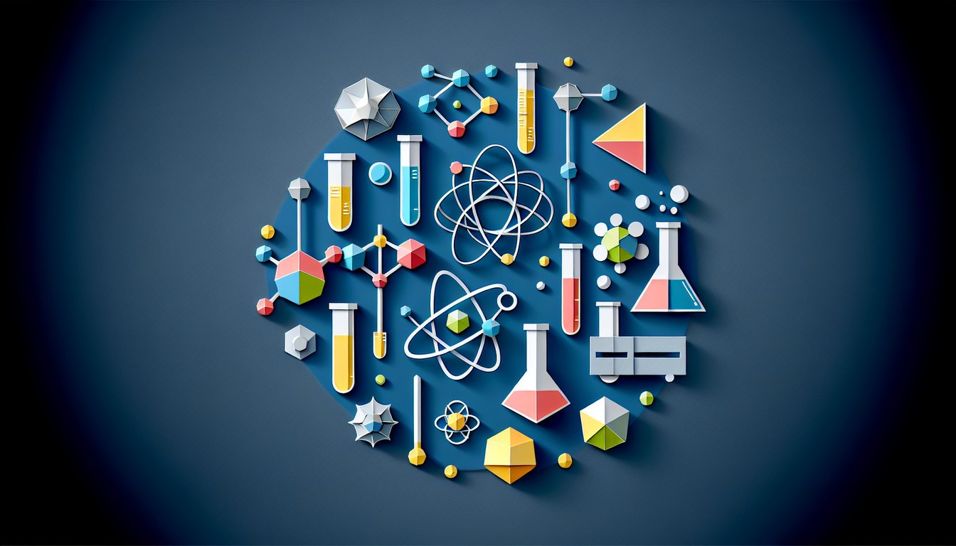Paper art representing a trivia quiz on chemical bonding basics for high school students.