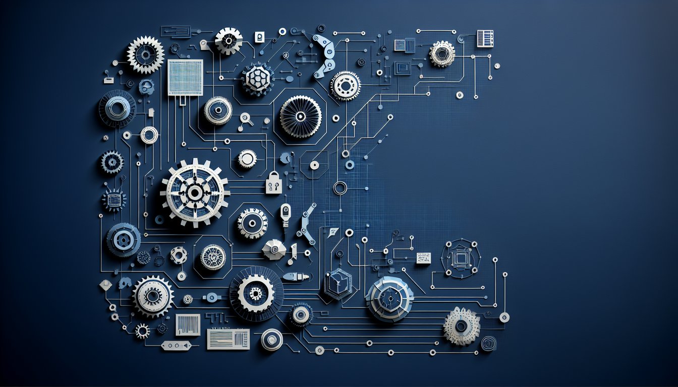 3D voxel art representing Mechatronics course, showcasing robotics and engineering concepts