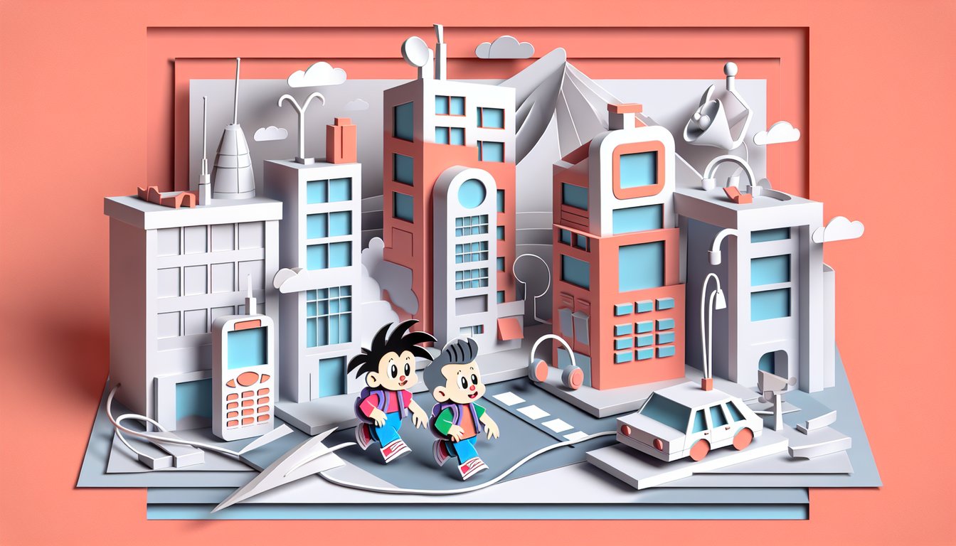 Paper art collage featuring Helga G Pataki Hey Arnold characters and Bob Beeper icons on coral background for cartoon quiz
