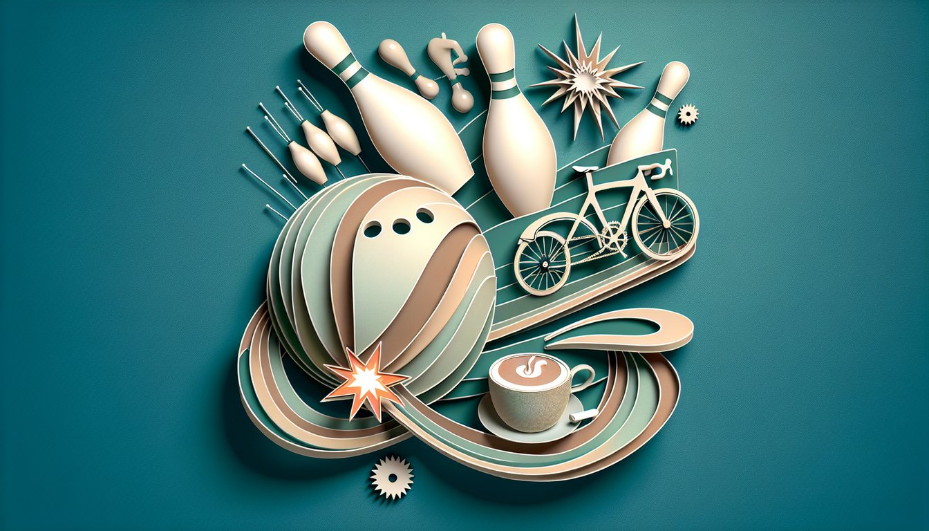 Paper art illustration showing pendulum spring and flame icons on teal background for types of energy quiz.