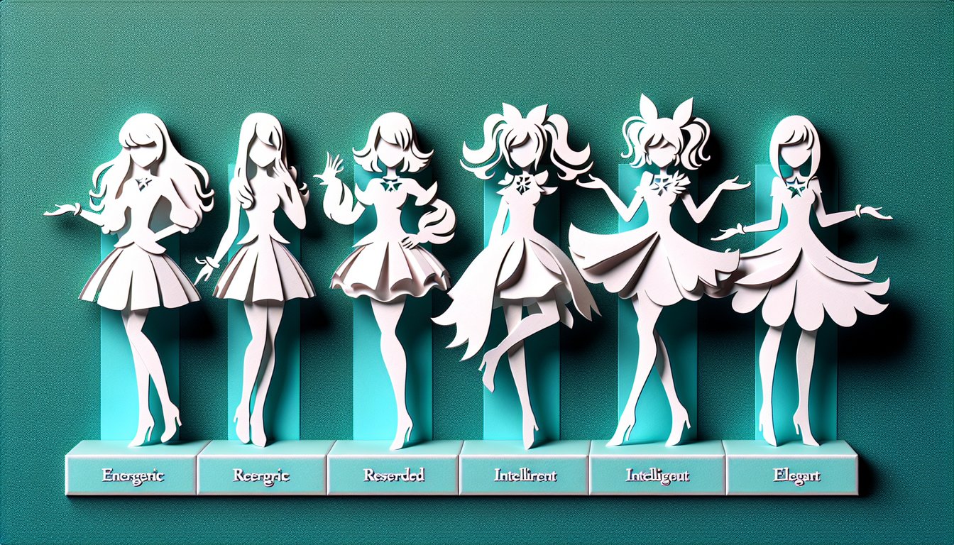 Paper art illustration Sailor Moon symbols on teal background for personality quiz revealing your inner scout