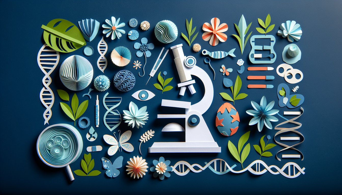 Colorful paper art promoting an engaging AP Bio Unit 5 Challenge quiz for high school students.