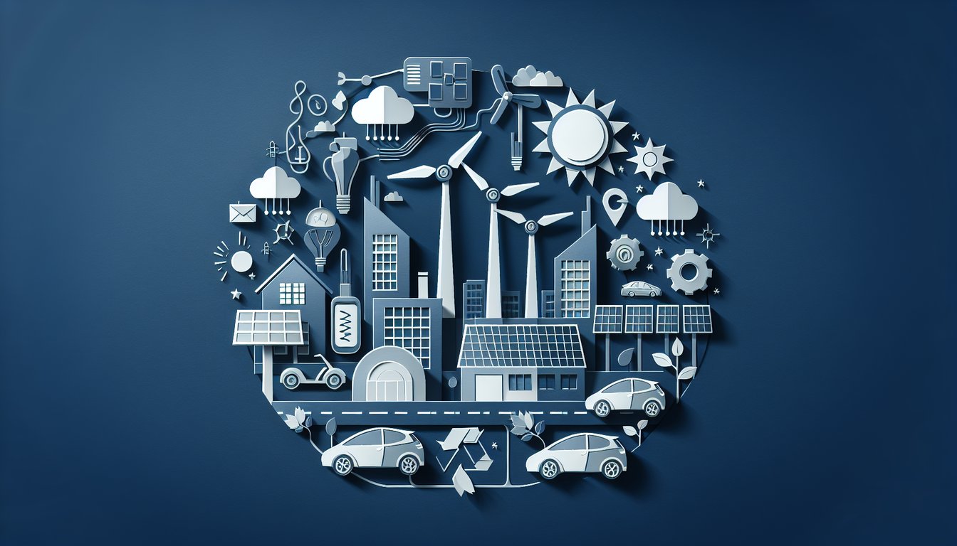 Colorful paper art design for Energy Transition Knowledge Quiz