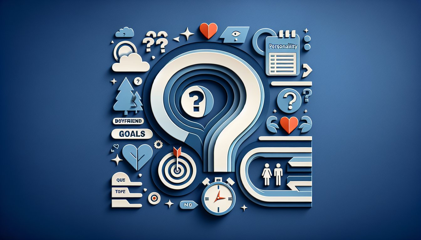 Paper art illustration for a personality quiz on relationship readiness on a dark blue background.