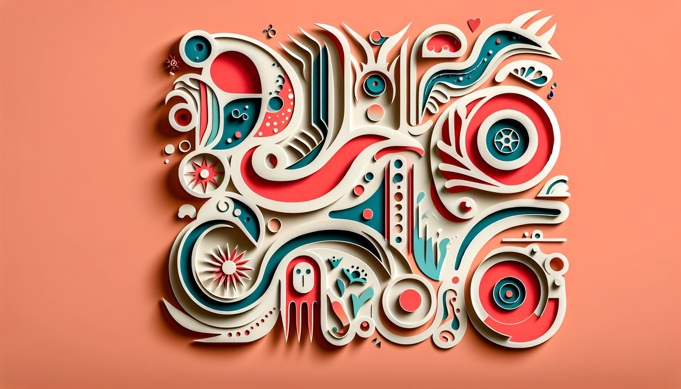 Paper art illustration for a Pokmon personality quiz on a coral background