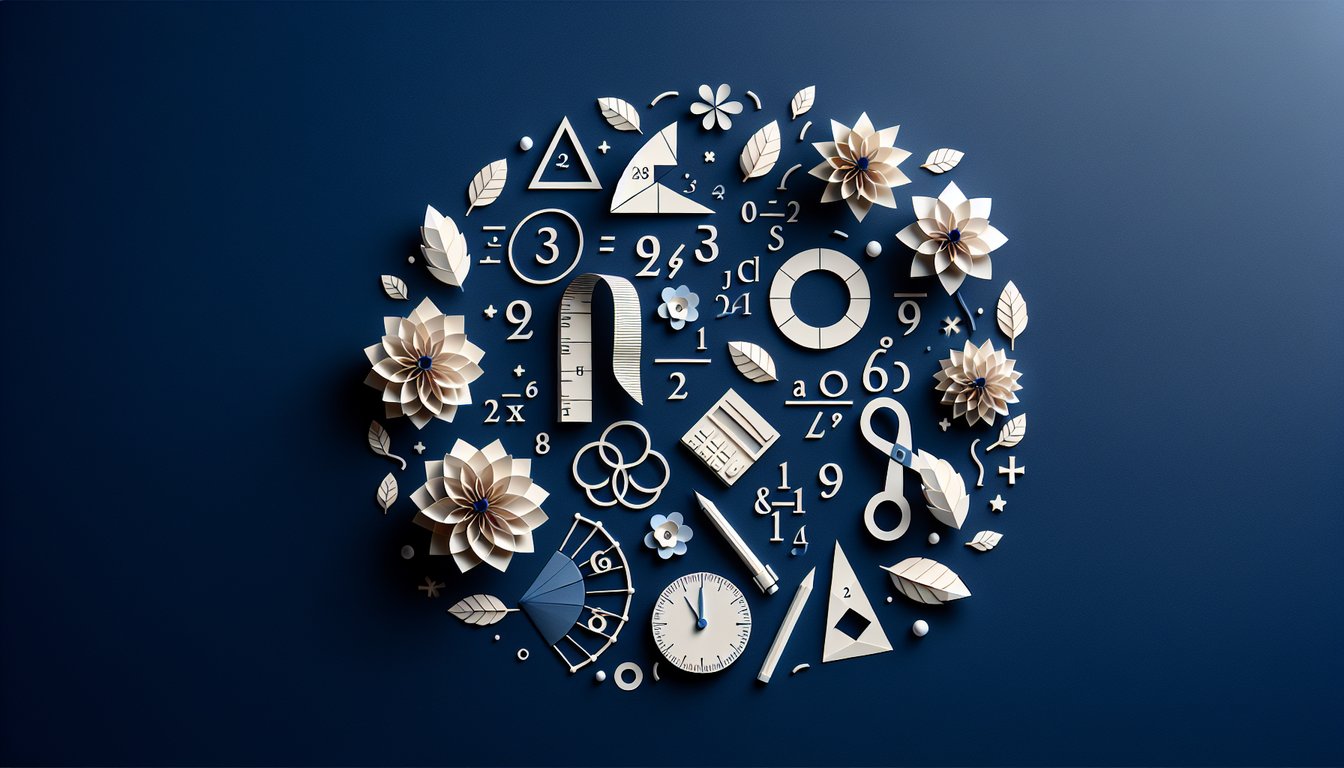 Paper art promoting Chapter 12 Knockout quiz for high school math students.