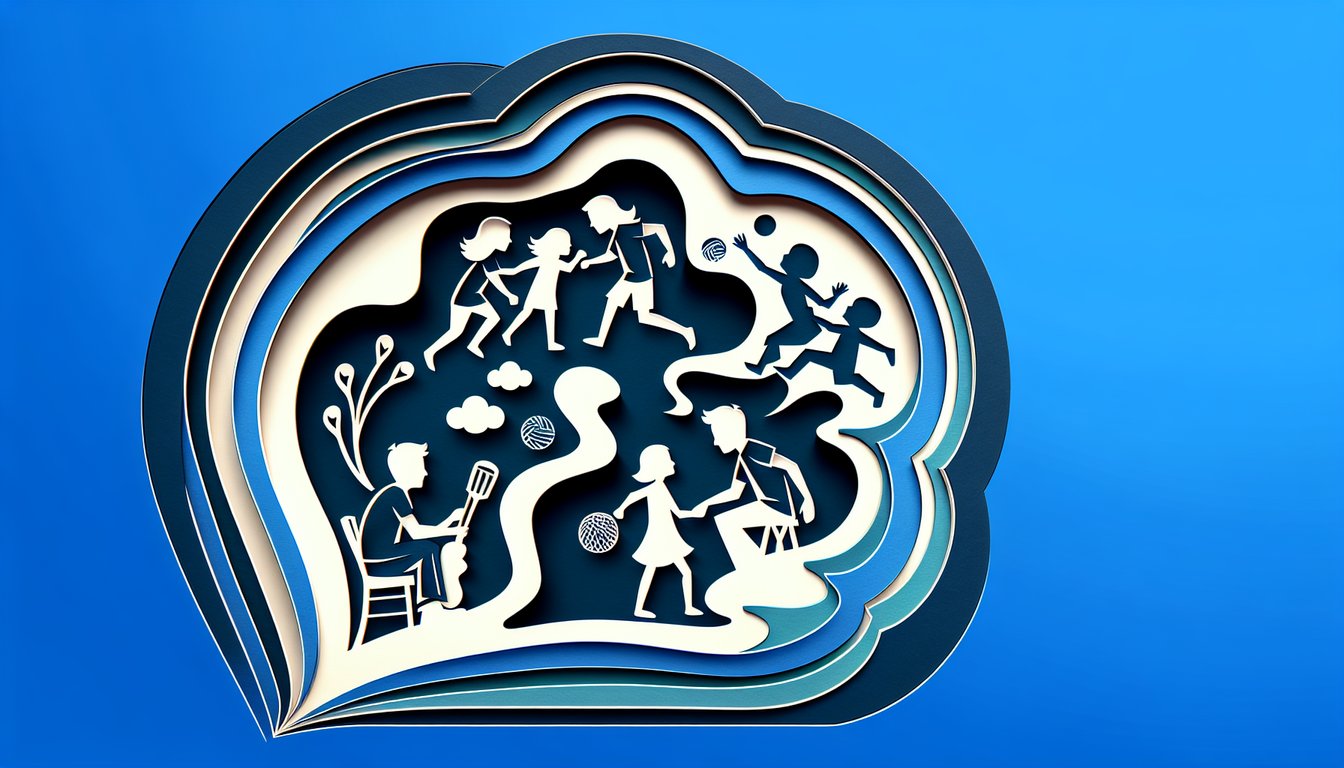 Paper art illustration for Shiloh and Bros Characters quiz on dark blue background