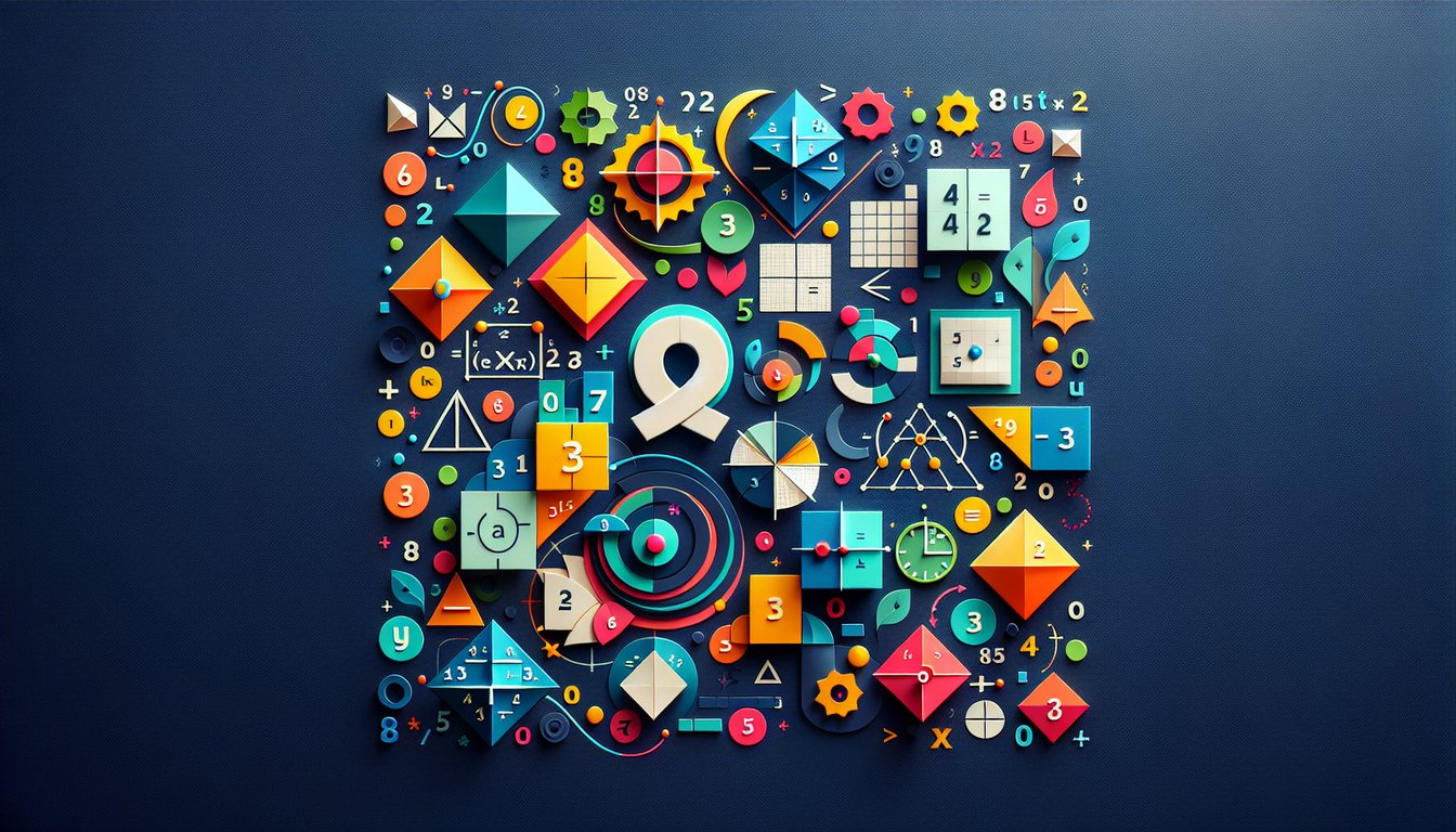 Colorful paper art promoting the Complete the Square Challenge algebra quiz for high school students.