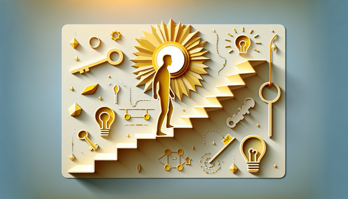 Paper art illustration for body dysmorphia test on golden yellow background