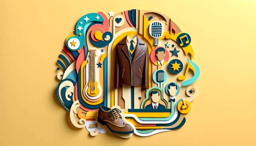 Paper art illustration with Danny, Sandy, Kenickie, Rizzo cutouts on golden yellow background for free Grease character quiz