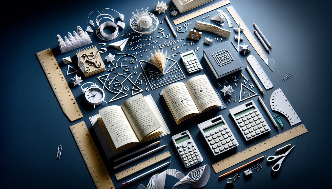 Paper art depicting a trivia quiz on Quick Key Linear Relationships for high school students.