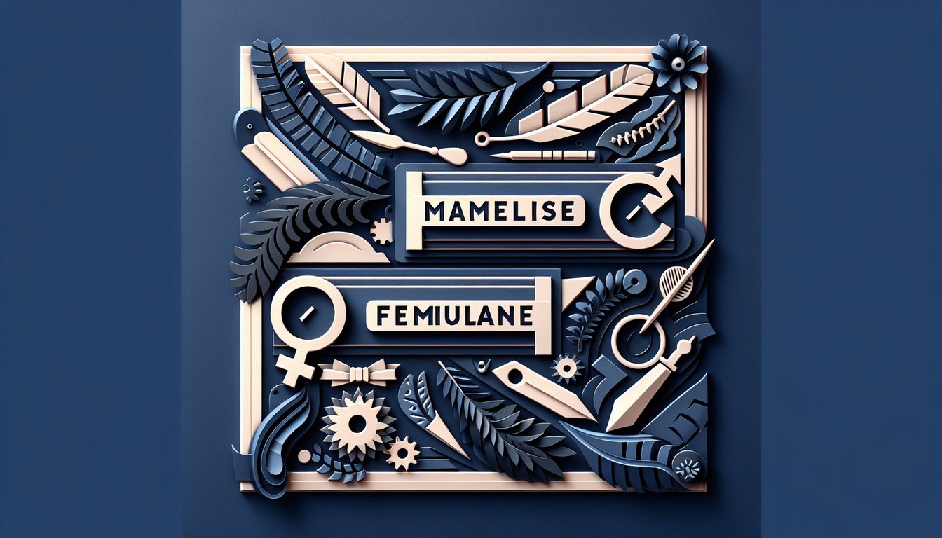 Paper art illustration of French noun cards marked le vs la for masculine feminine quiz on a dark blue background