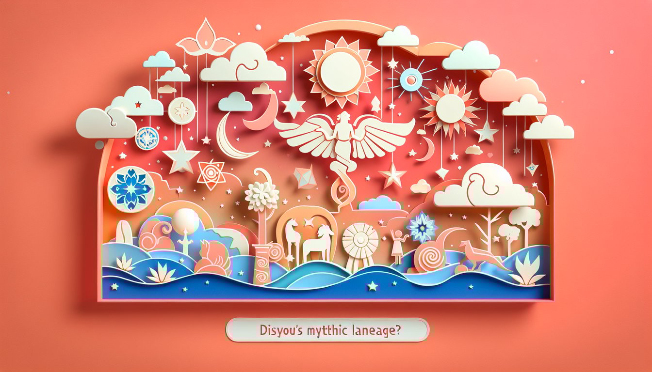 Paper art illustration for godly parent quiz on a coral background