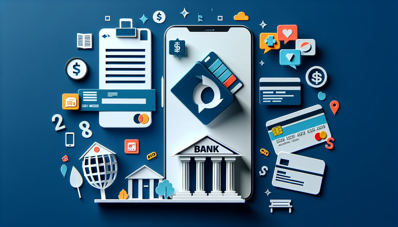 Paper art depicting a trivia quiz on electronic banking concepts for high school students.