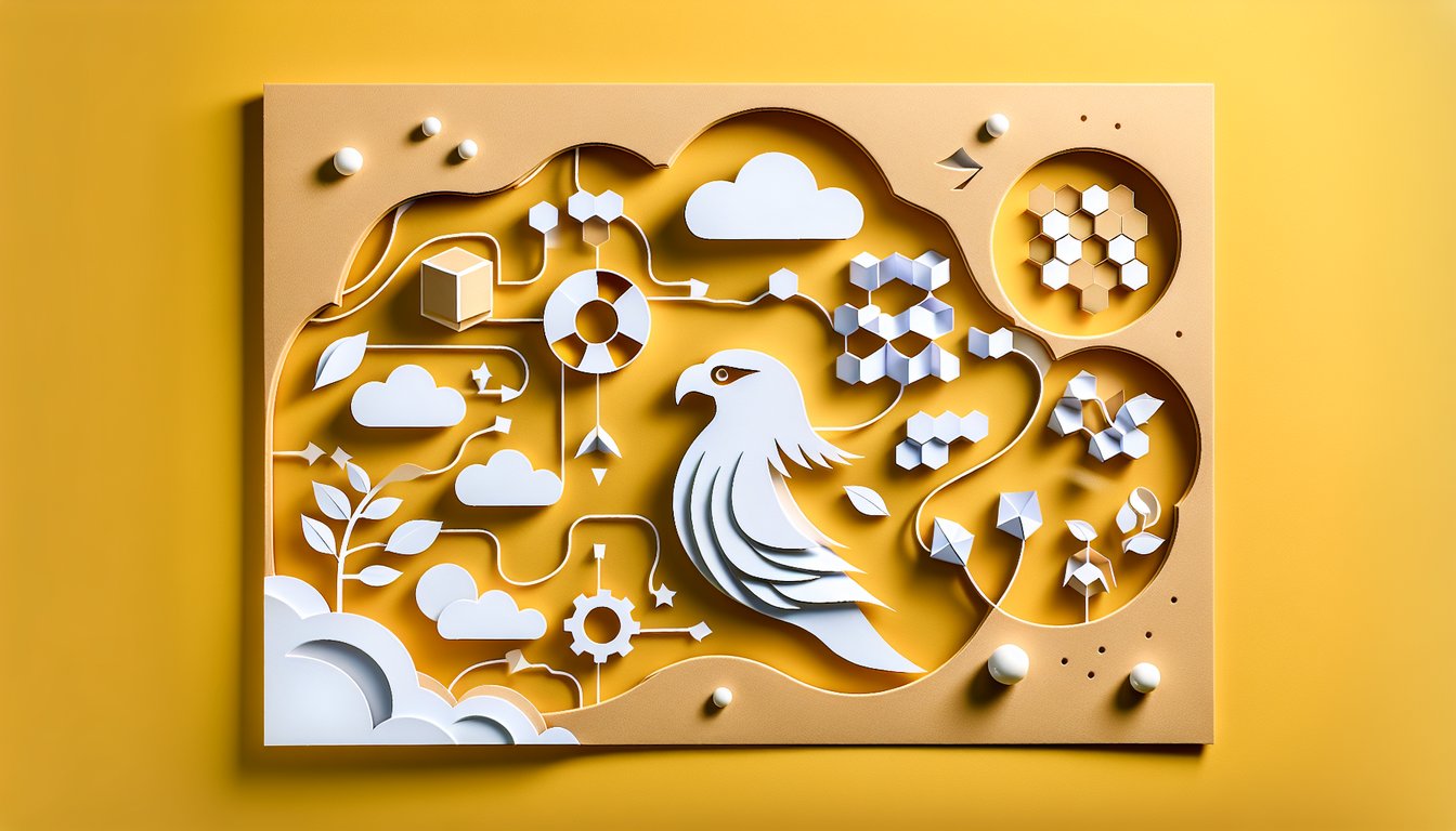Paper art illustration for Angry Birds personality quiz on a golden yellow background