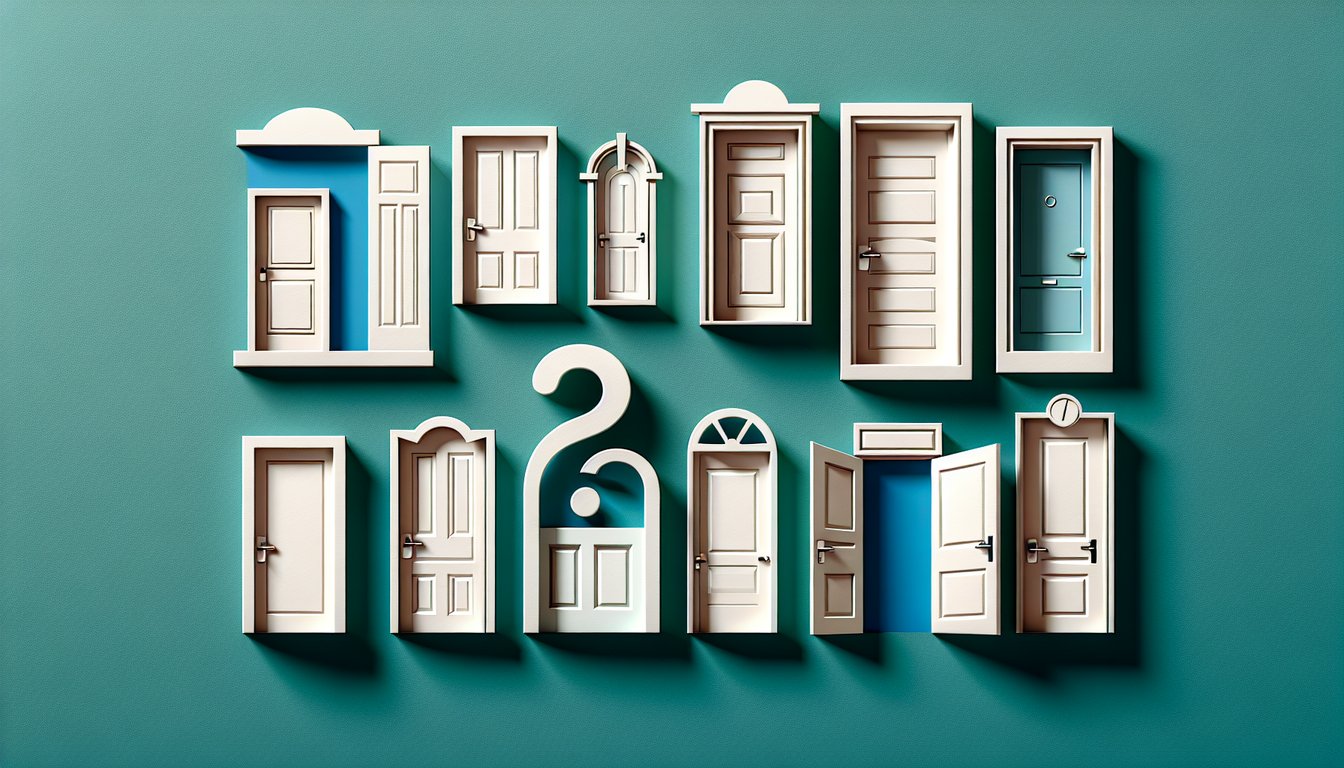 Paper art illustration for Roblox Doors Character Quiz on a teal background.