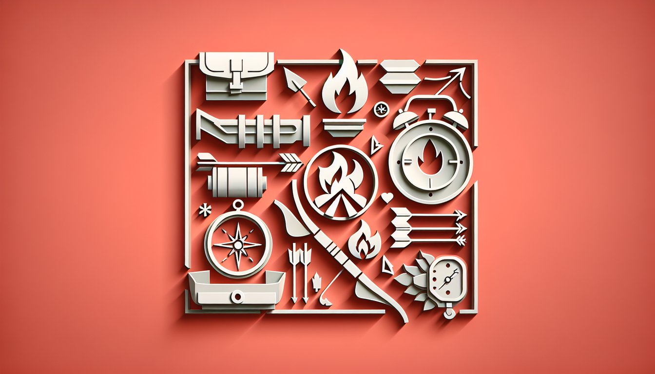 Paper art illustration for Hunger Games name generator quiz on a coral background